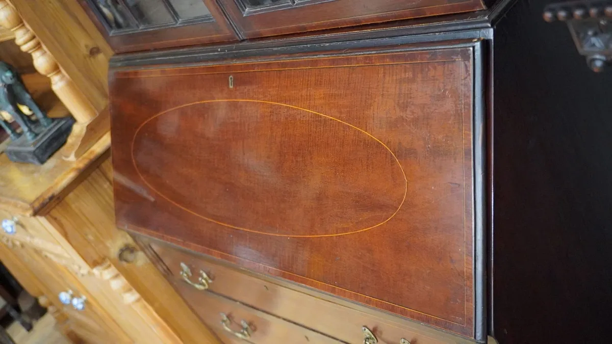 Superb Edwardian Mahogany Bureau Bookcase - Image 4