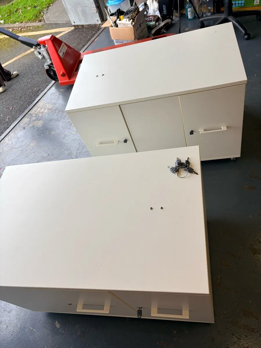 Two Lockable Office Storage & Filing Cabinets - Image 2