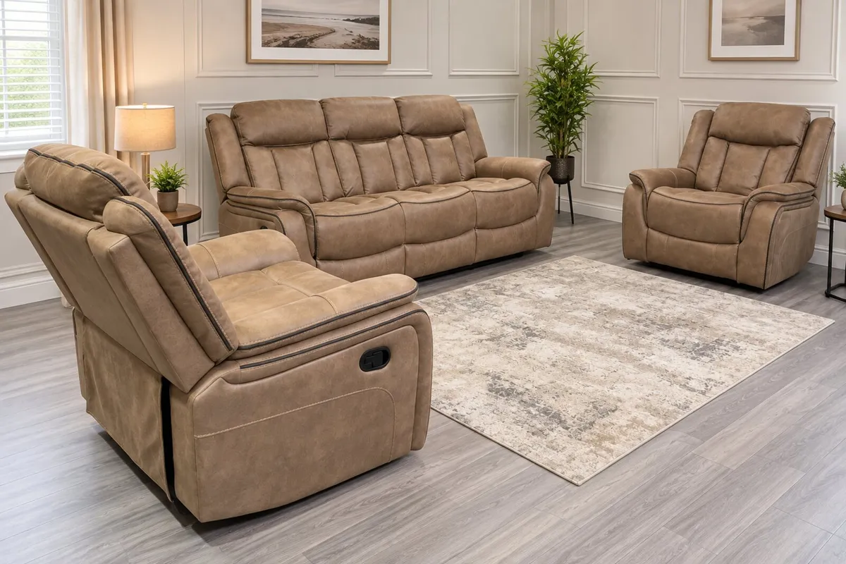 New Fabric Sofa Sets 3+2 & 3+1+1 Free Delivery - Image 1