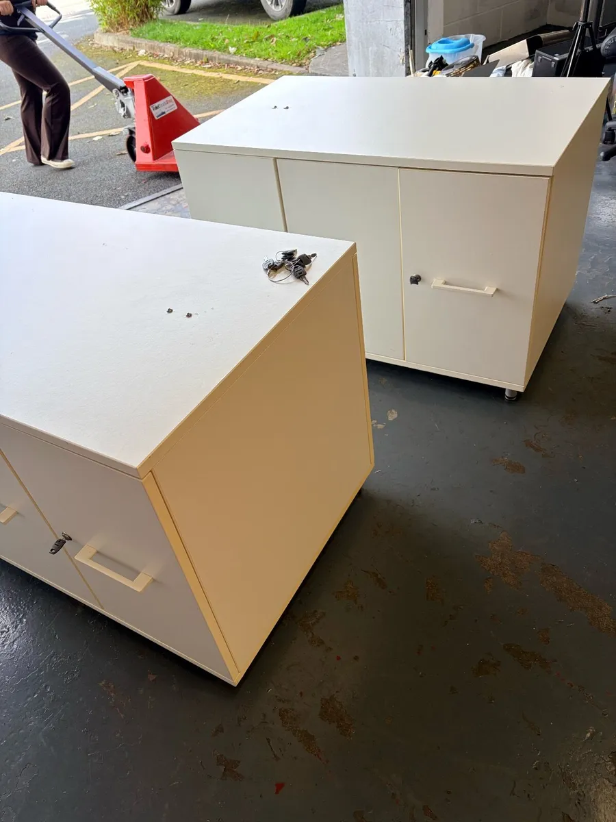 Two Lockable Office Storage & Filing Cabinets - Image 1