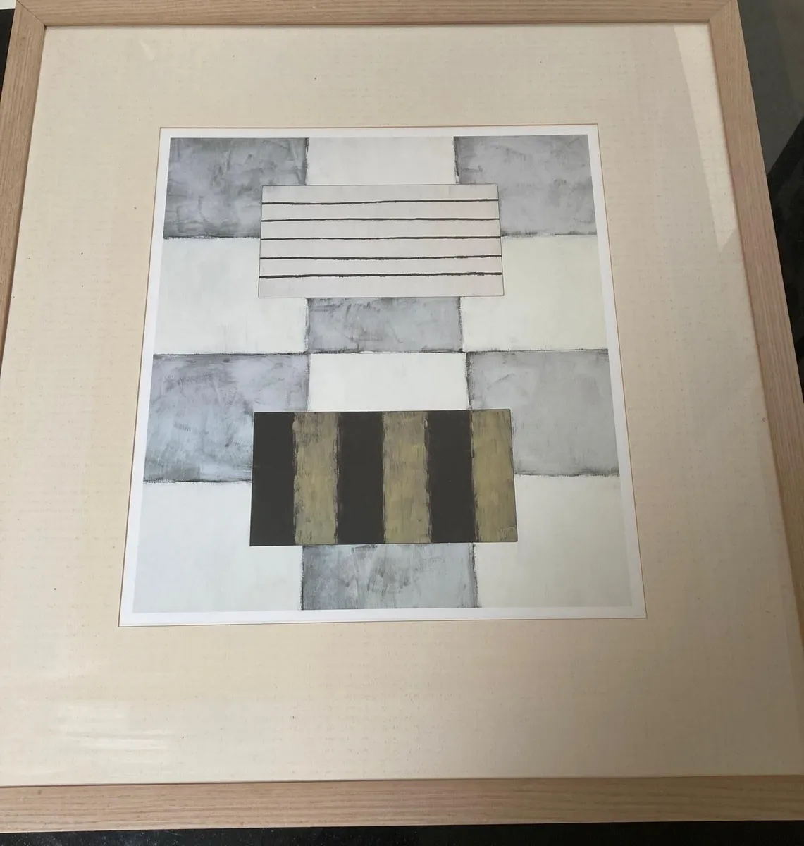 Set Of 3 Wooden Framed Abstract Prints - Image 1