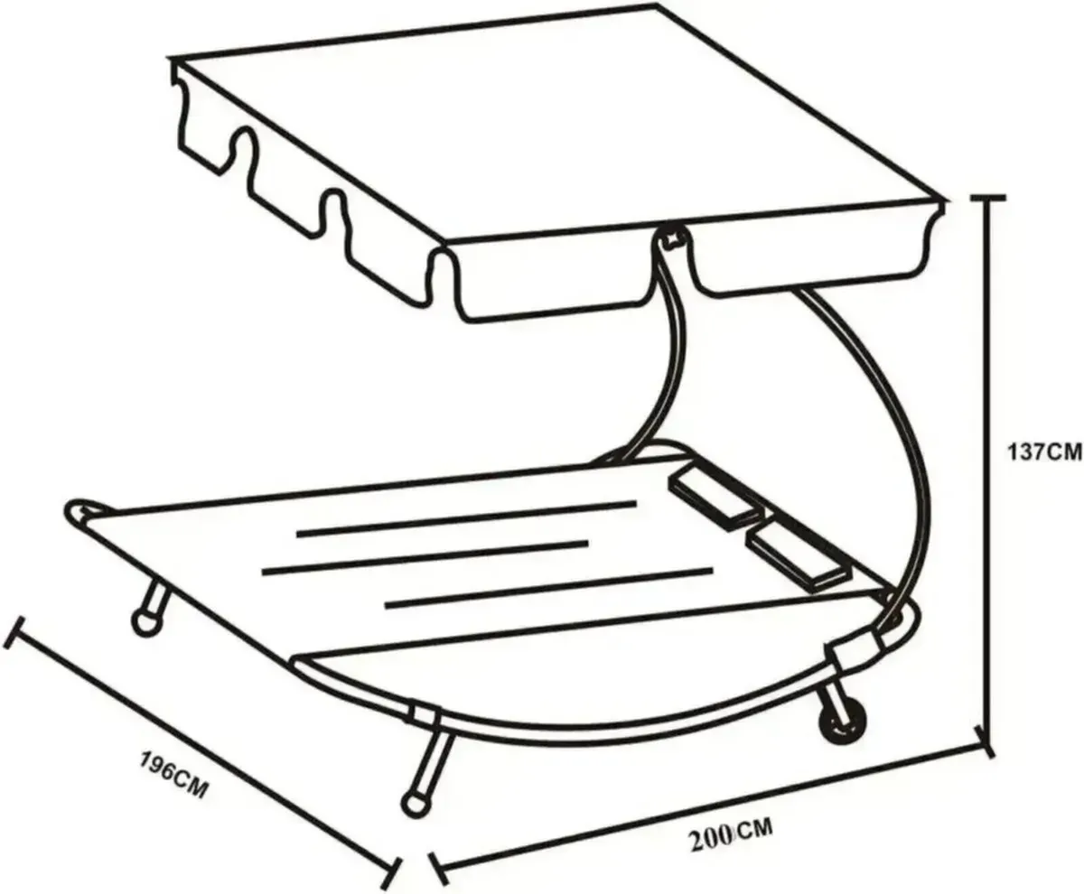 Outdoor Double Lounger Day Bed Canopy - Image 2