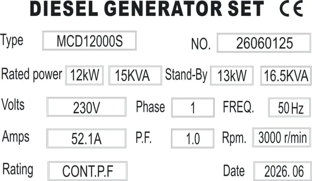 12Kw/15Kva Single Phase Generator - Image 2