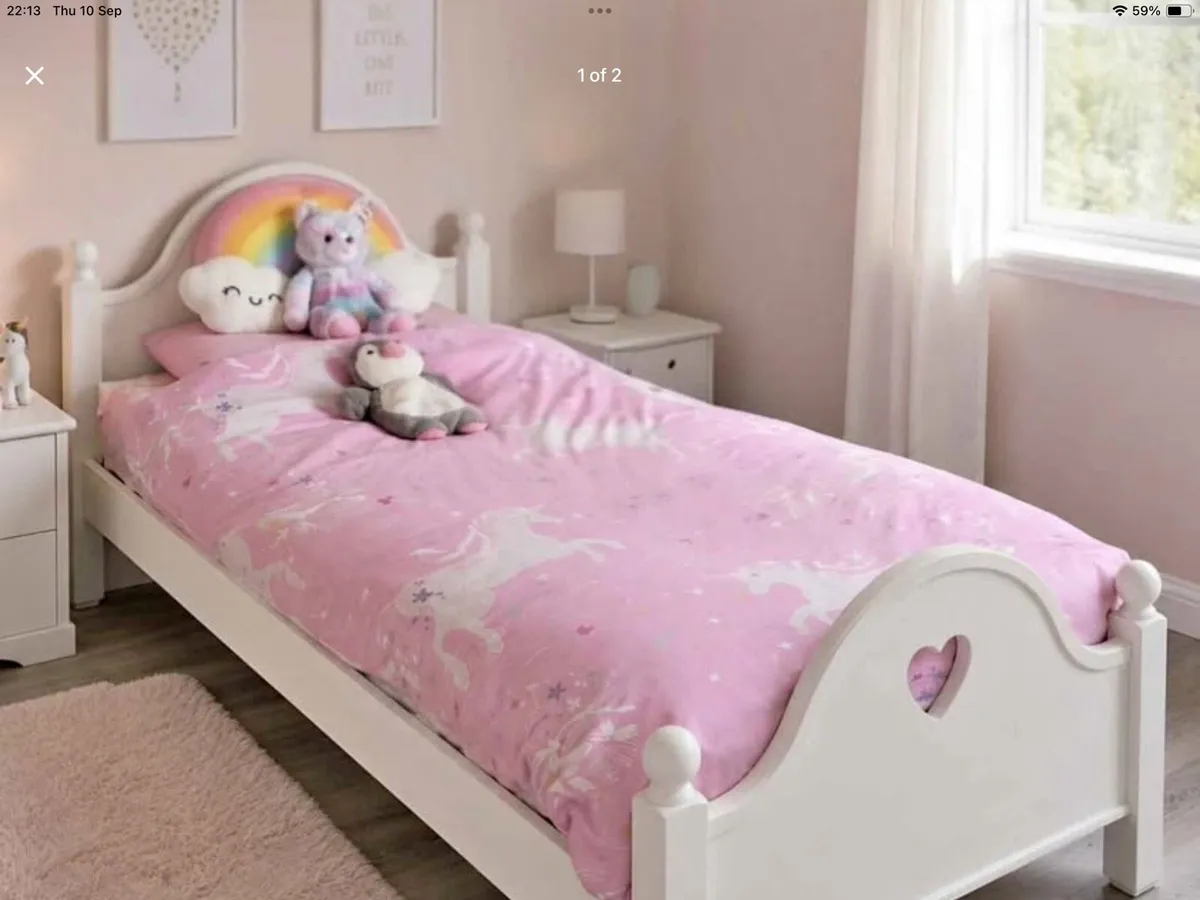 Single bed and mattress