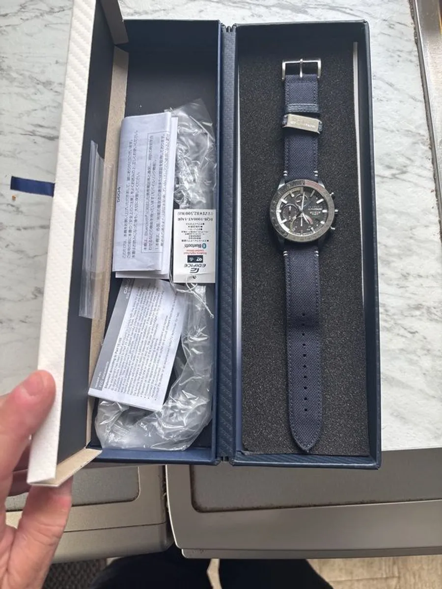 Casio Edifice EQB-1000AT-1AJR Scuderia AlhaTauri Limited Edition 2021-Full set - Image 4