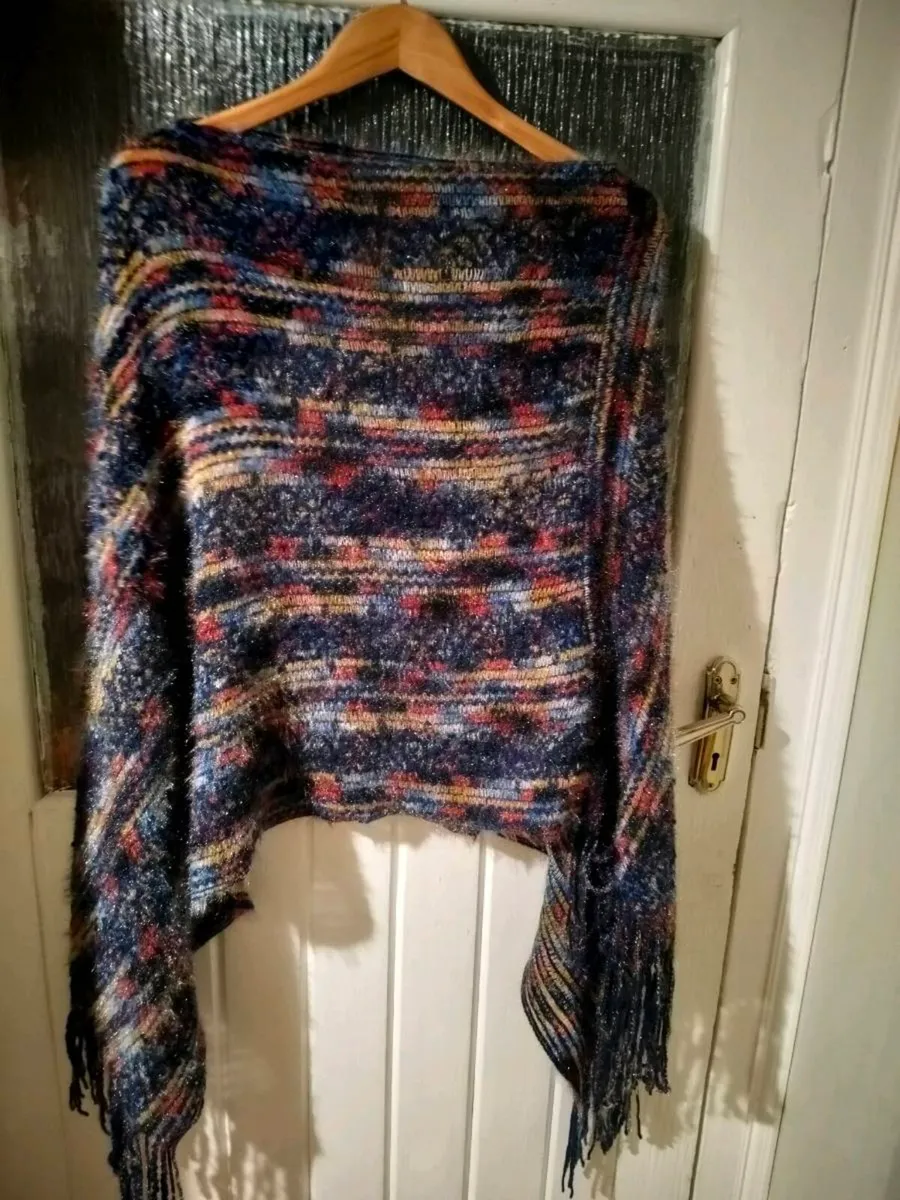 Shein knit, fuzzy light weight poncho made with a  - Image 3