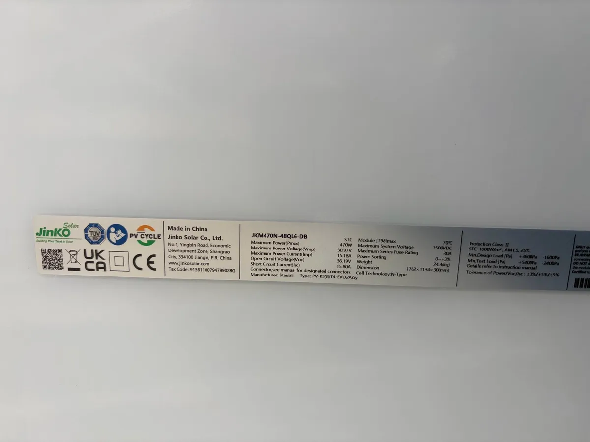5 x 475w jinko panels - Image 1