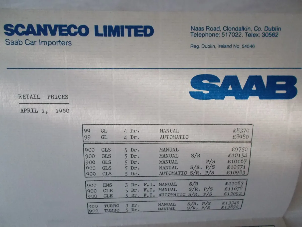 Saab 900 Turbo Sales Brochure 1979 - Image 2