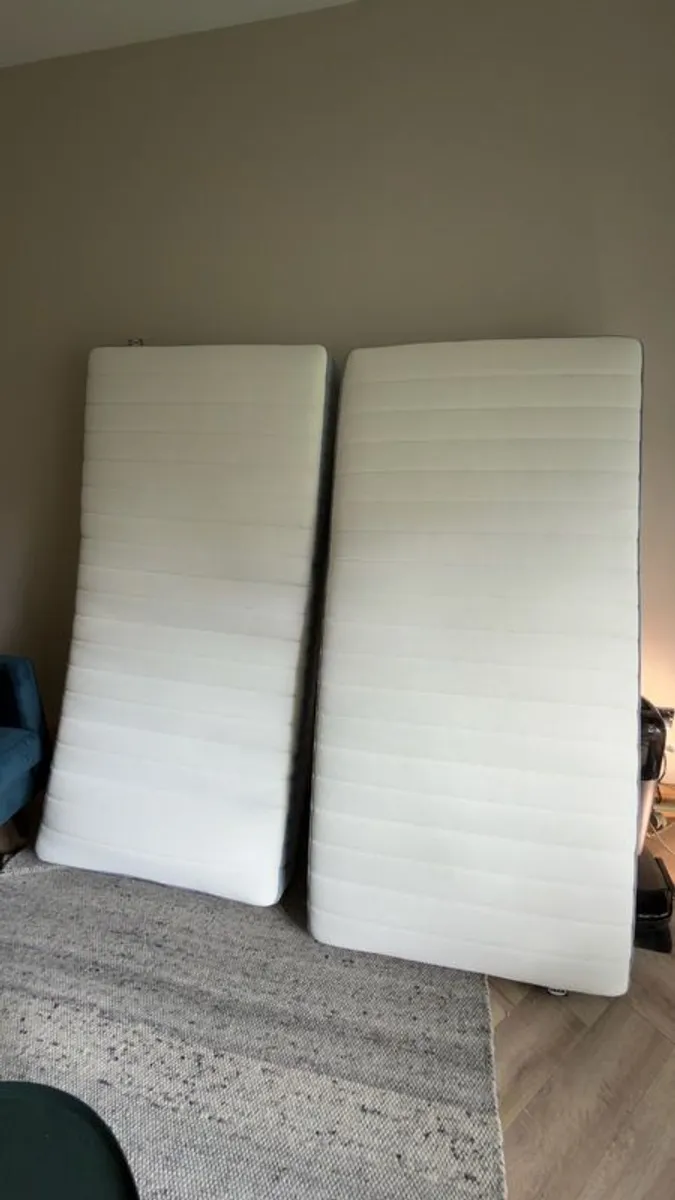 2 Ikea Valevag Mattresses 90x190 Hardly Used