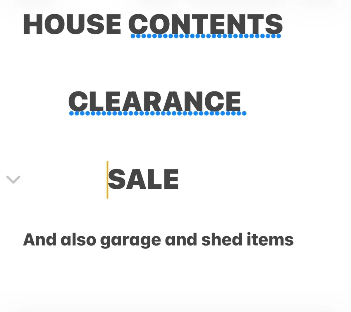 Contents sale