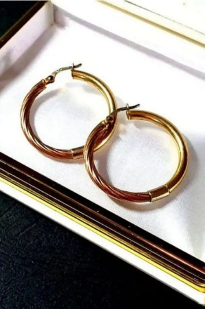 Vintage 14ct Gold Hoops - Image 1