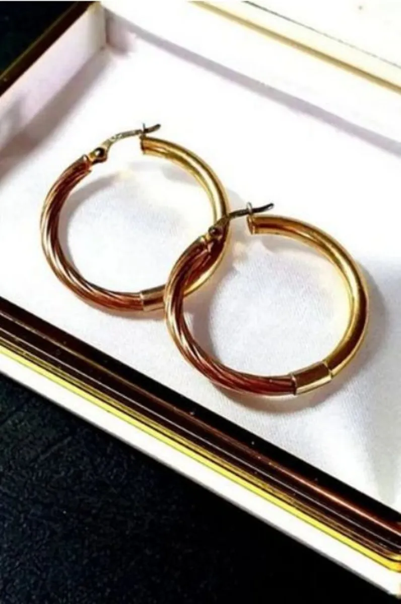 Vintage 14ct Gold Hoops - Image 2