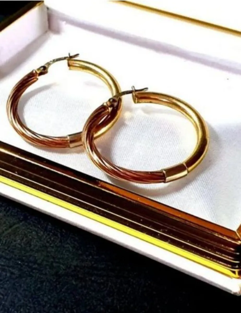 Vintage 14ct Gold Hoops - Image 3