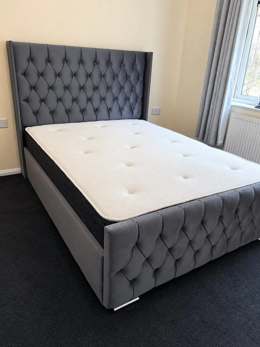 New Double & King Size Bed Frame With Mattress Opt - Image 2