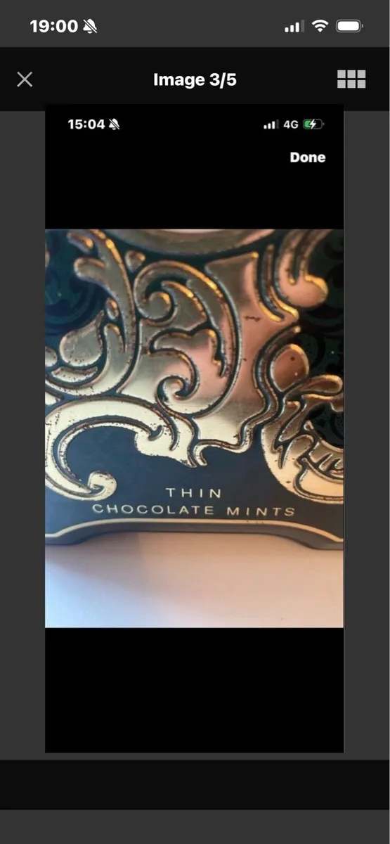 Vintage After Eight Clock Shaped Metal Box - Image 3