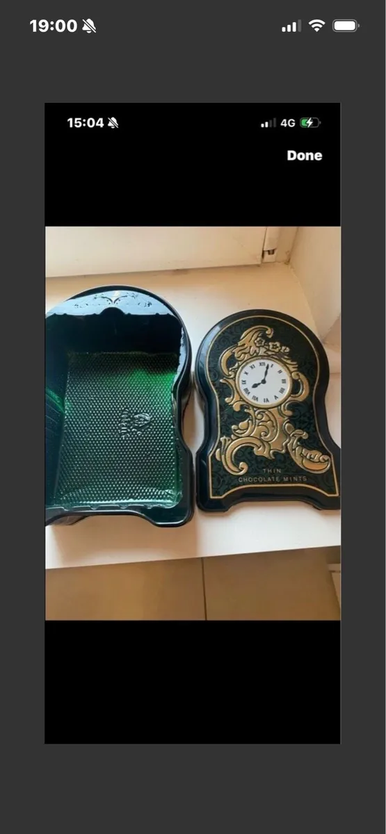 Vintage After Eight Clock Shaped Metal Box - Image 4