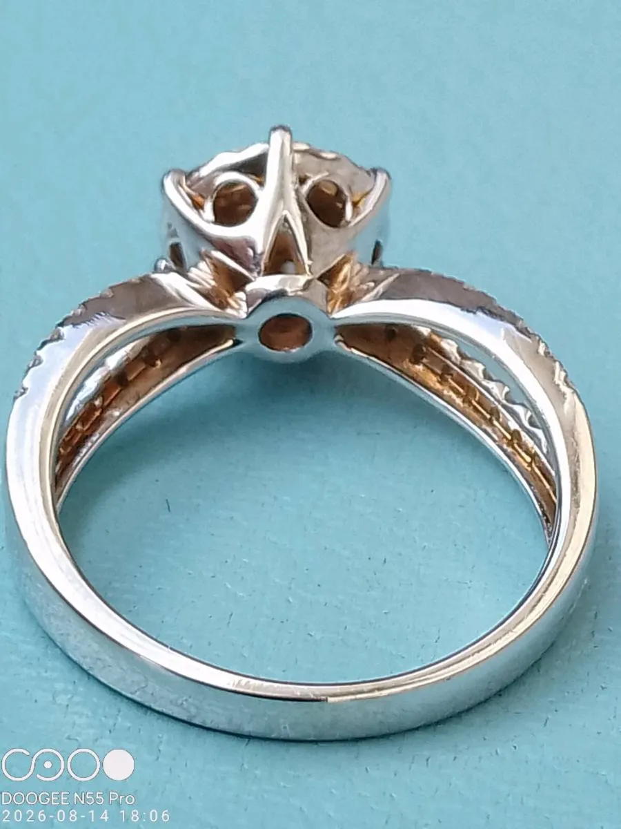 18K White Gold 1 Carat Weight Diamond Engagement R - Image 3