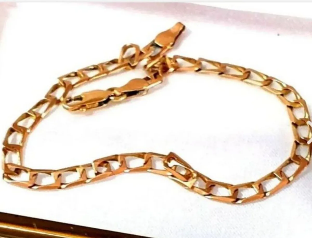 Vintage 9ct Gold Unisex Bracelet - Image 3