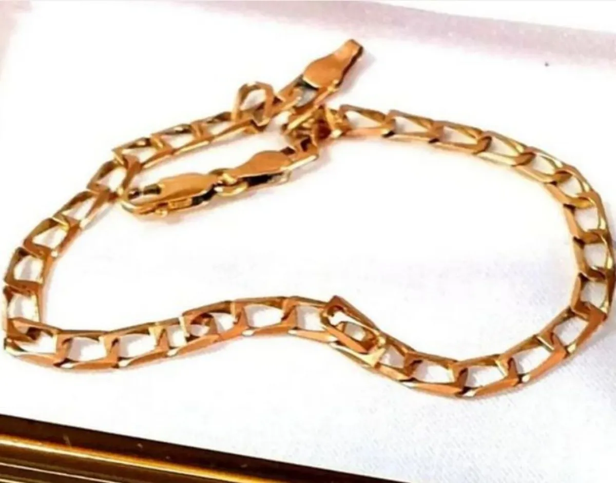Vintage 9ct Gold Unisex Bracelet - Image 4