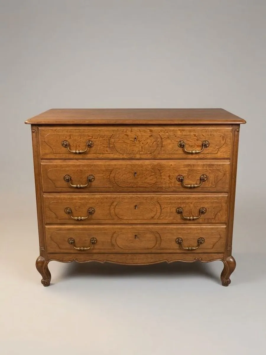 Early 20th Century French Solid Oak Chest of Drawers - Image 2