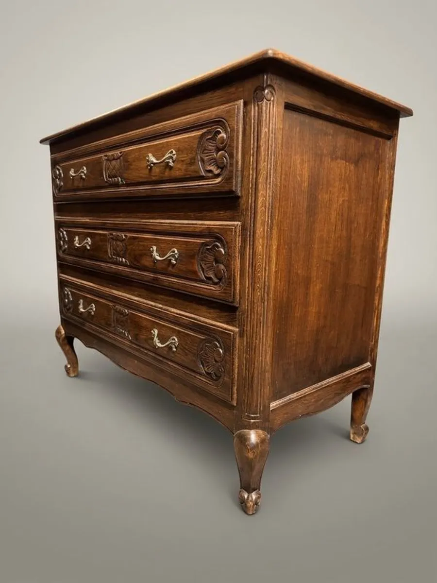 Early 20th Century French Stained Oak Chest of Drawers - Image 1