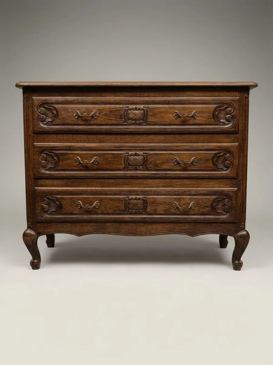 Early 20th Century French Stained Oak Chest of Drawers - Image 2