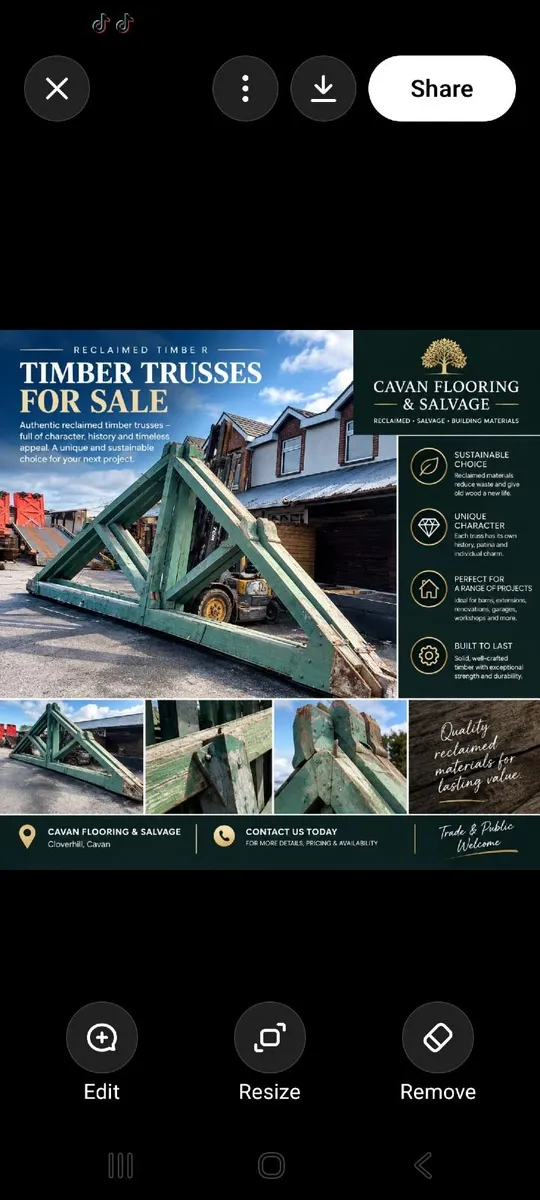 RECLAIMED TIMBER TRUSSES — FULL OF CHARACTER & POS