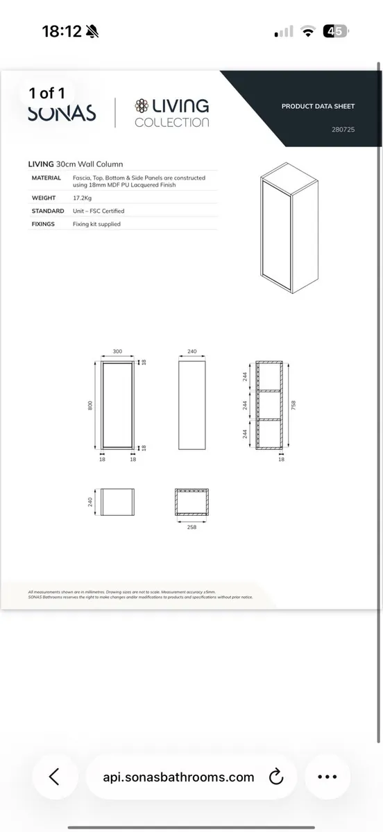 Sonas Wall Column (still in box) - Image 3