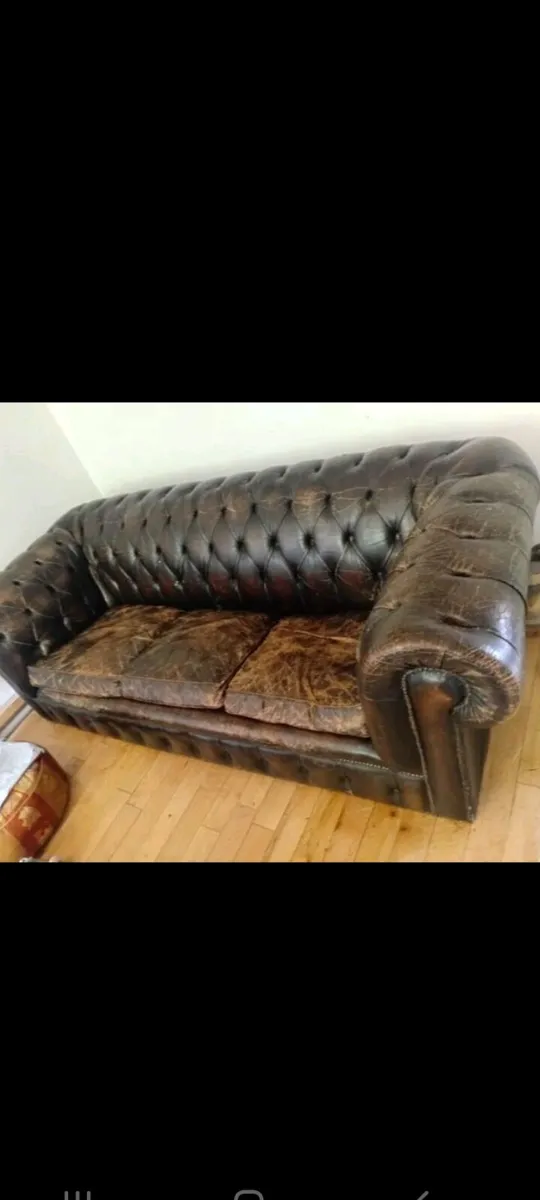 Antique chesterfield in rare cigar brown - Image 2