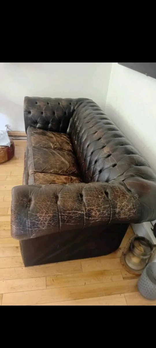Antique chesterfield in rare cigar brown - Image 3