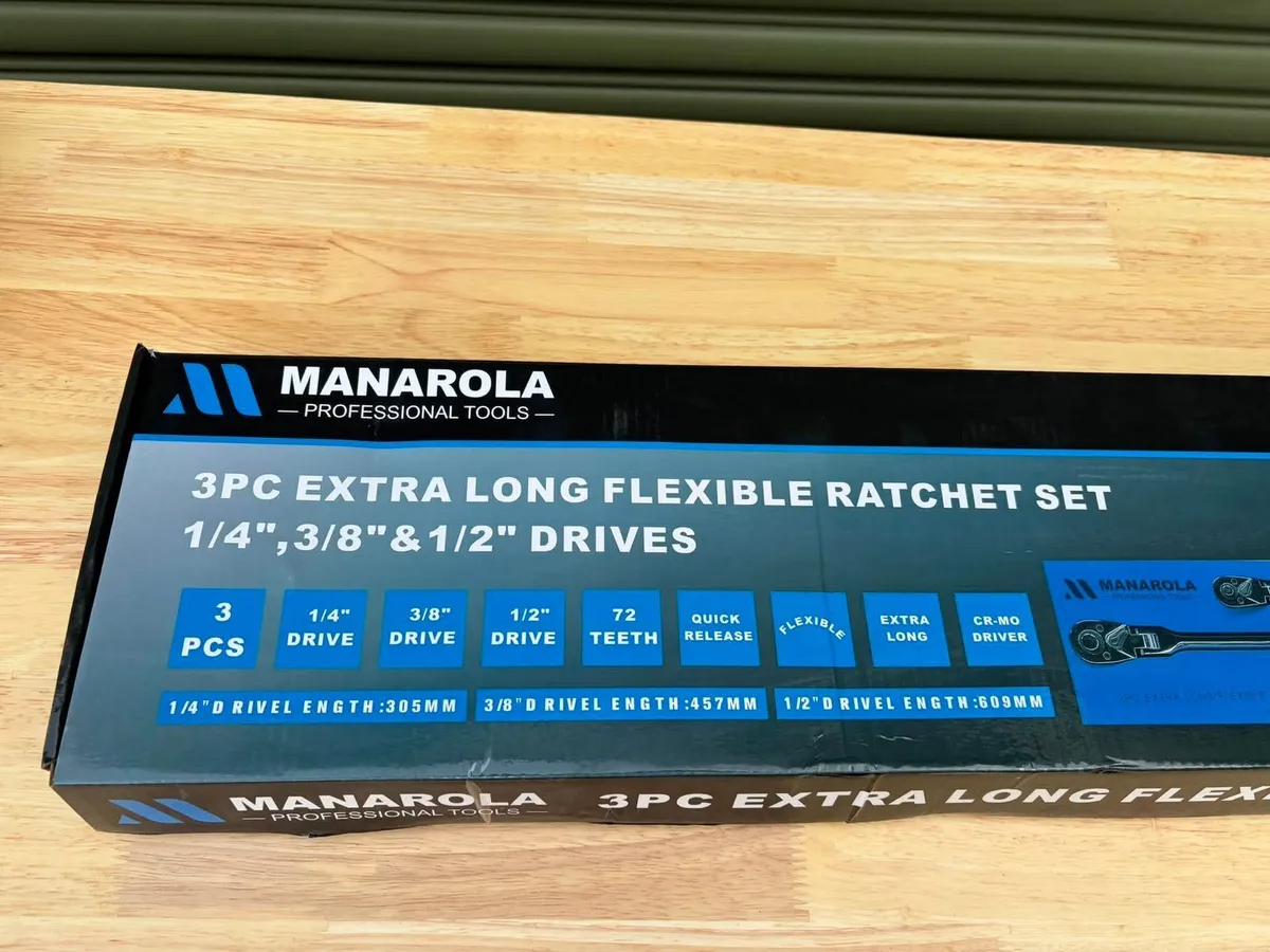 MANAROLA  3-PIECE EXTRA-LONG FLEXIBLE RATCHET SET - Image 4