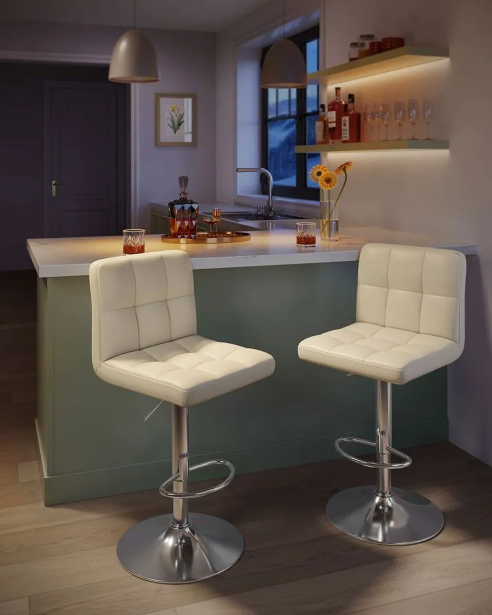 2 x new sand beige stools - FREE DELIVERY - Image 1