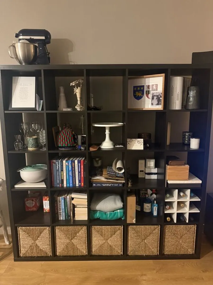 KALLAX Shelving unit, black-brown, 182x182 cm - Image 1