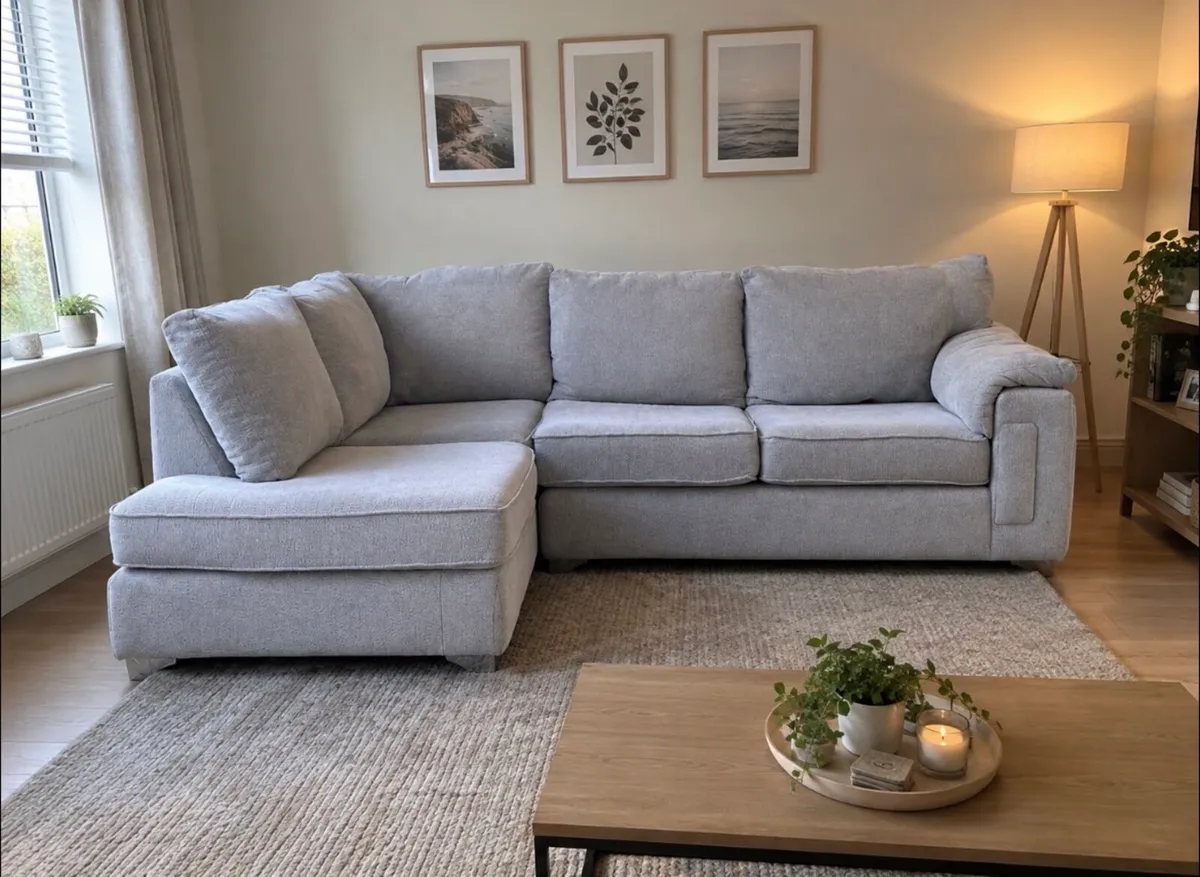 Grey corner sofa L shaped sofa - Image 1