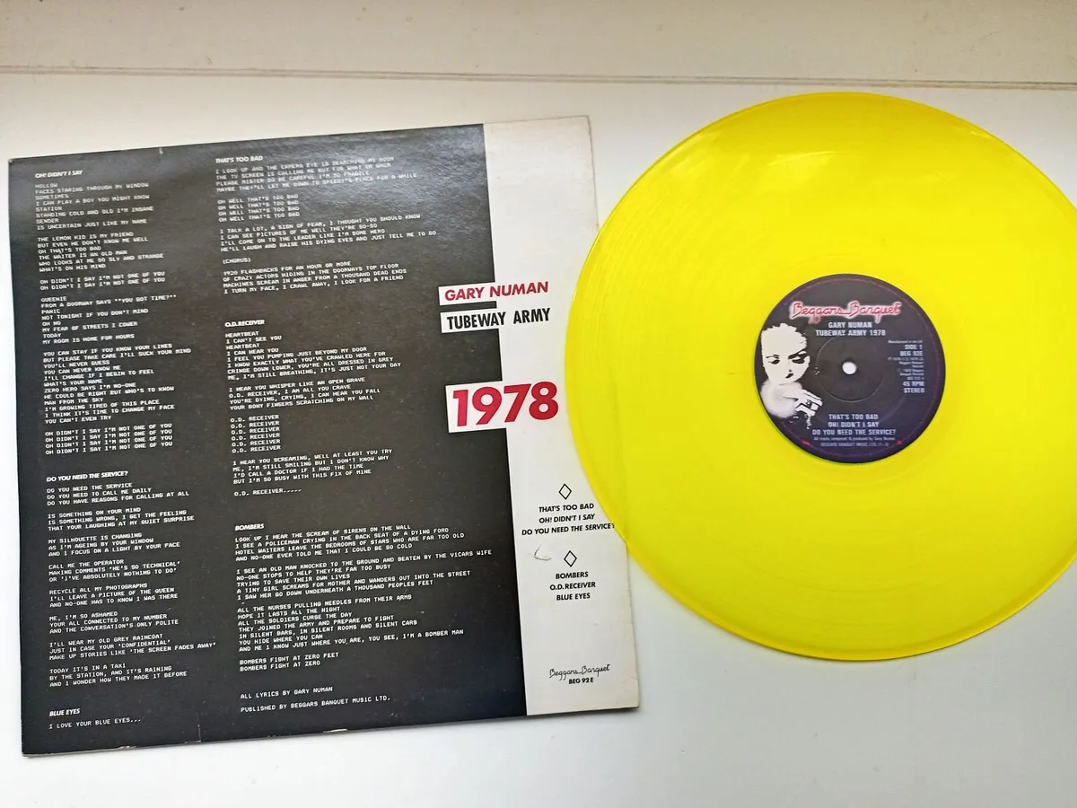 TUBEWAY  ARMY  SIX  TRACK  EP  YELLOW  VINYL - Image 2