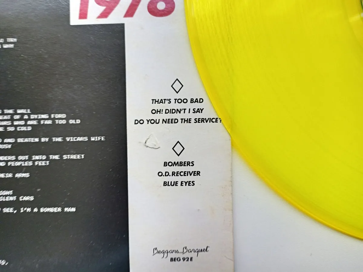 TUBEWAY  ARMY  SIX  TRACK  EP  YELLOW  VINYL - Image 3