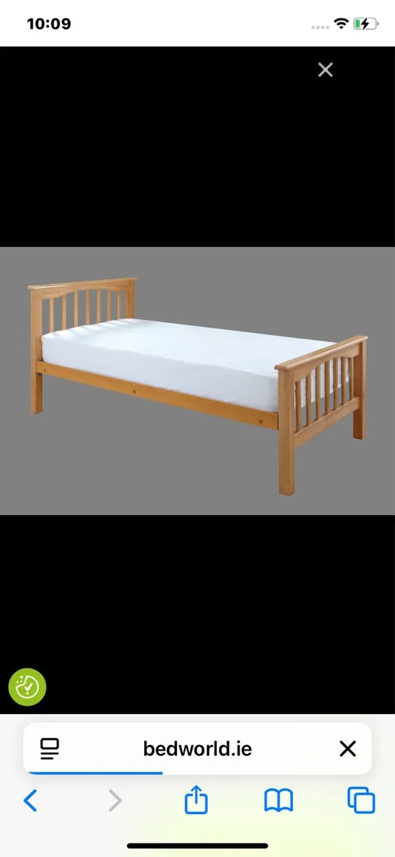 Pine single bed + mattress
