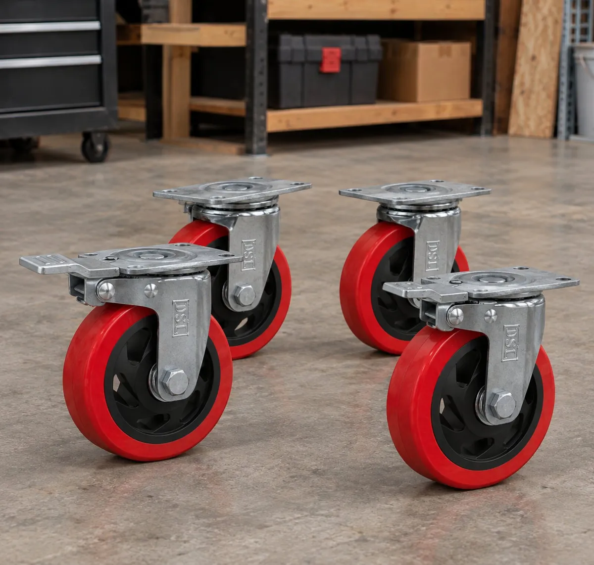 "4 castor wheels x8 pack