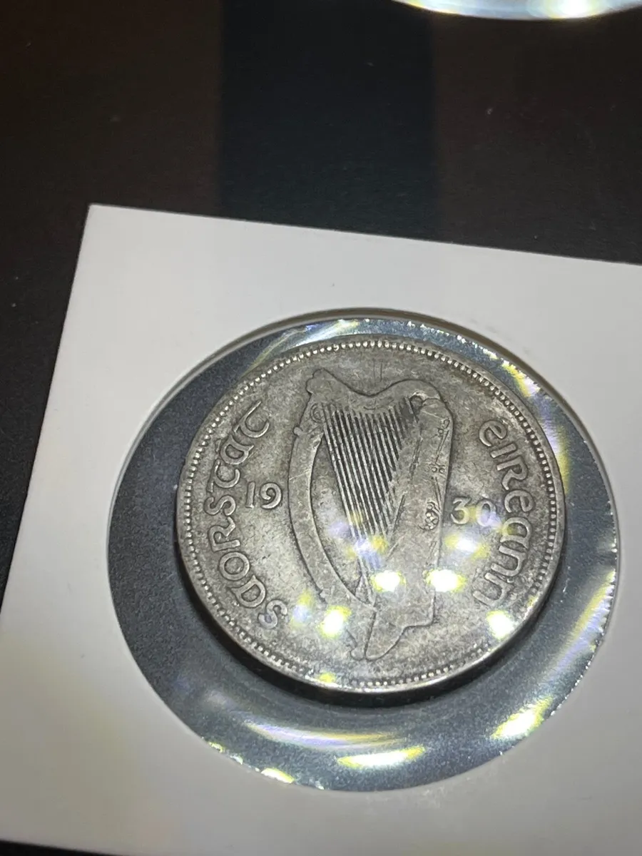 Rare 1930 Irish Silver Florin for Sale - Image 2