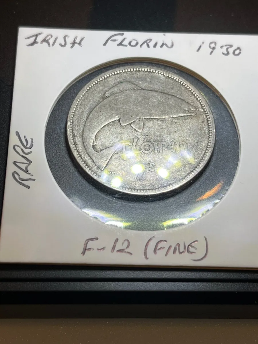 Rare 1930 Irish Silver Florin for Sale - Image 1