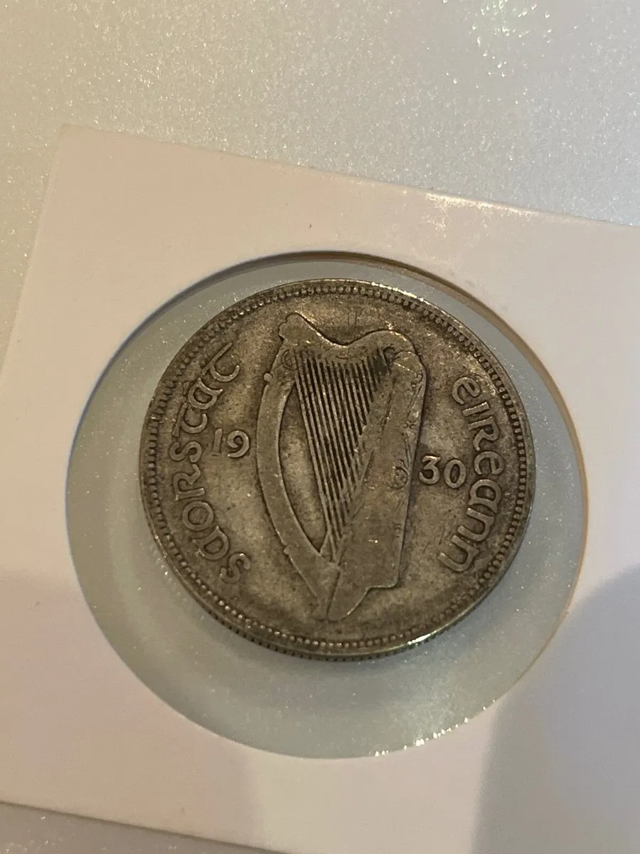 Rare 1930 Irish Silver Florin for Sale - Image 4