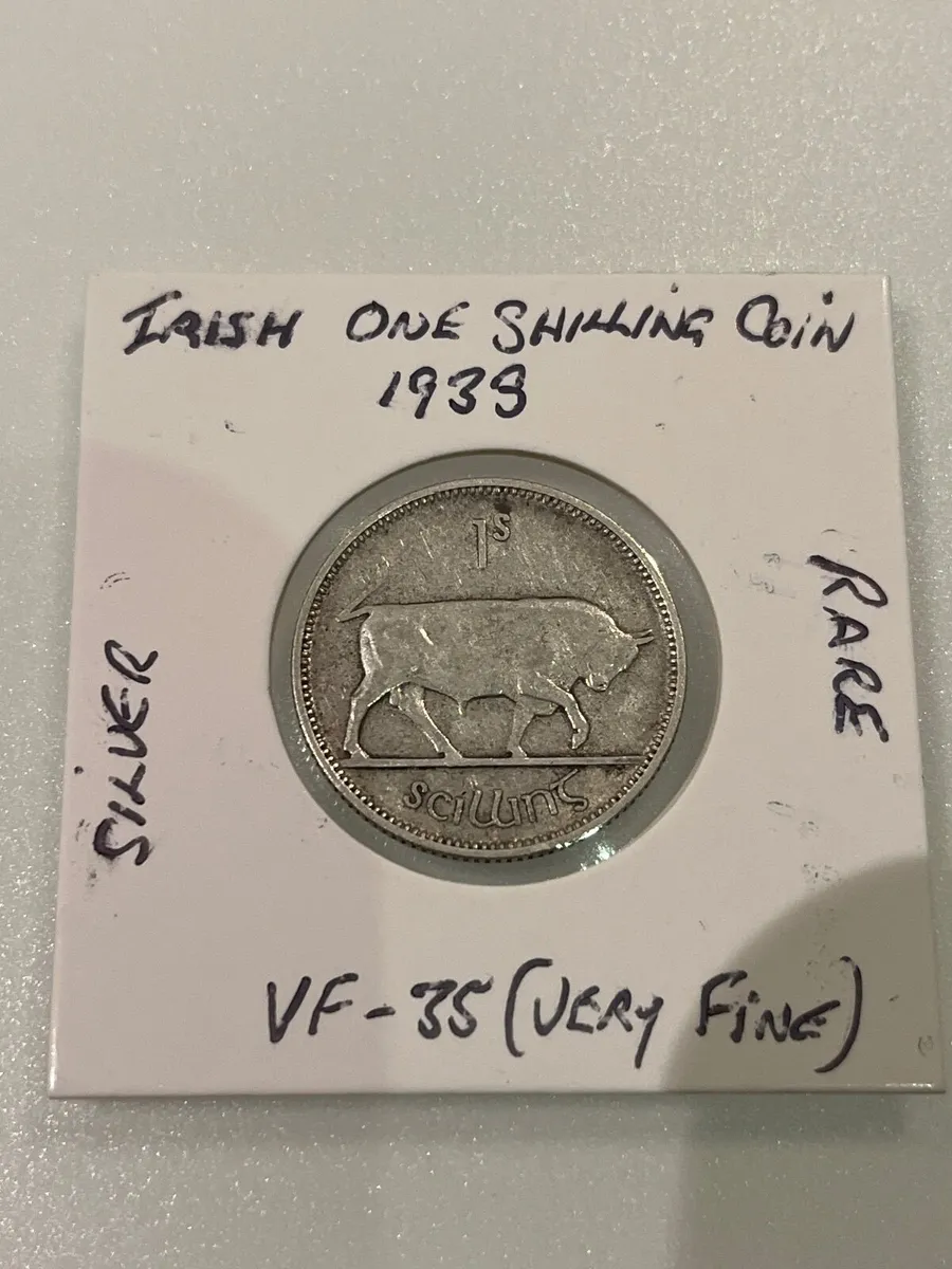 Rare Silver 1933 Irish One Shilling Coin for Sale - Image 2