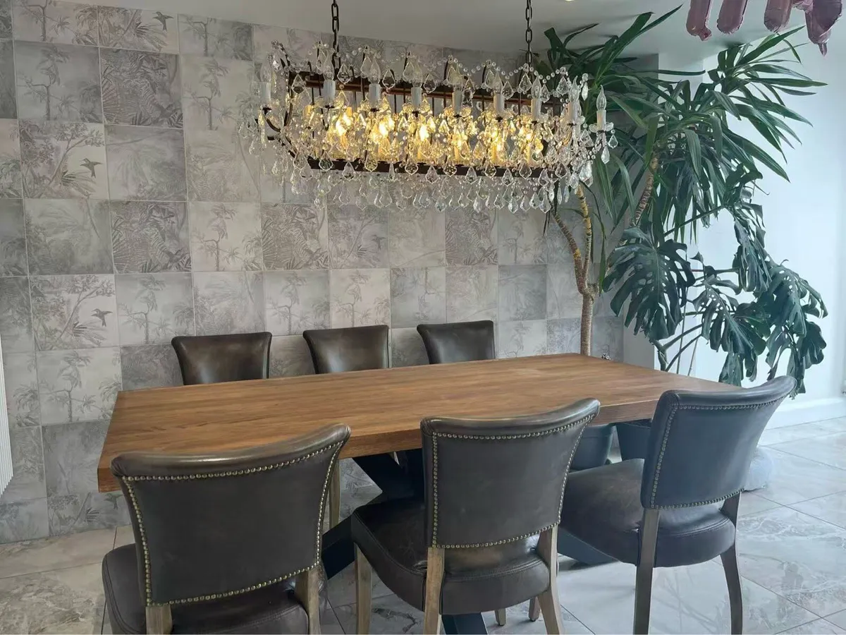 Dining table and dining chair, crystal light - Image 1