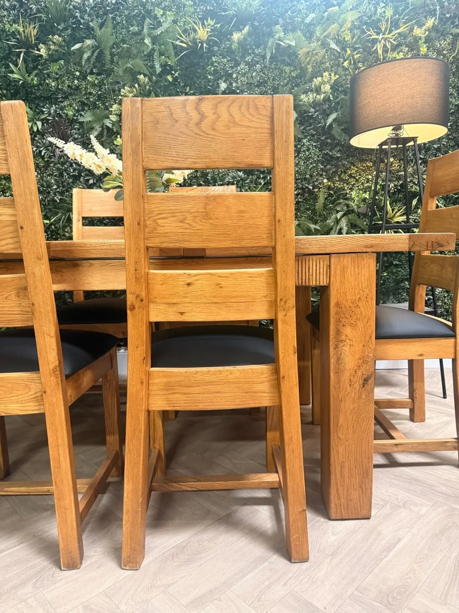 Donny extending solid oak dining table & 6 chairs - Image 4
