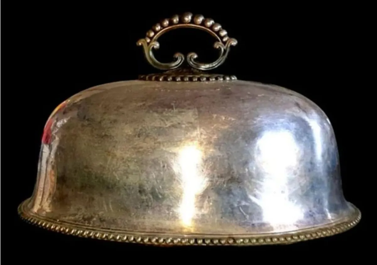 Antique Victorian Silver Plate Meat Dome - Image 3
