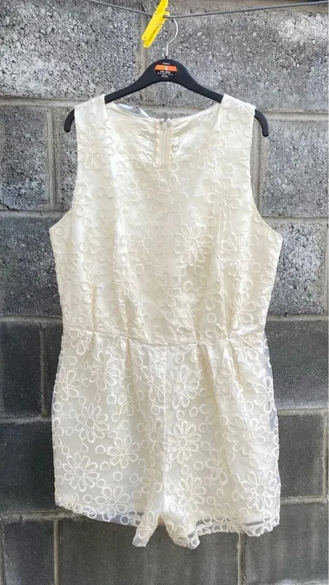Lace Teddy Playsuit, Fully Lined, Size 14 - Image 1