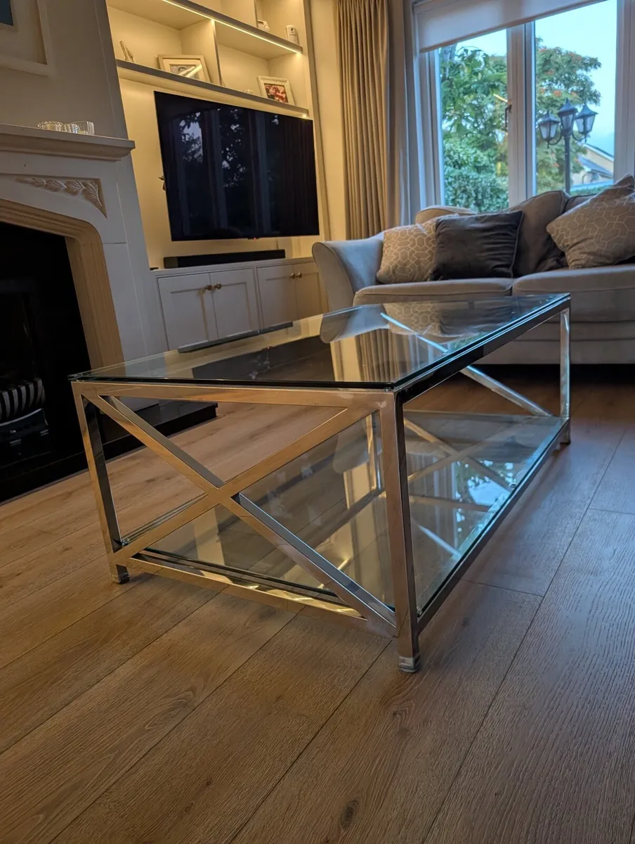 Contemporary Neptune Chrome Coffee Table - Image 1