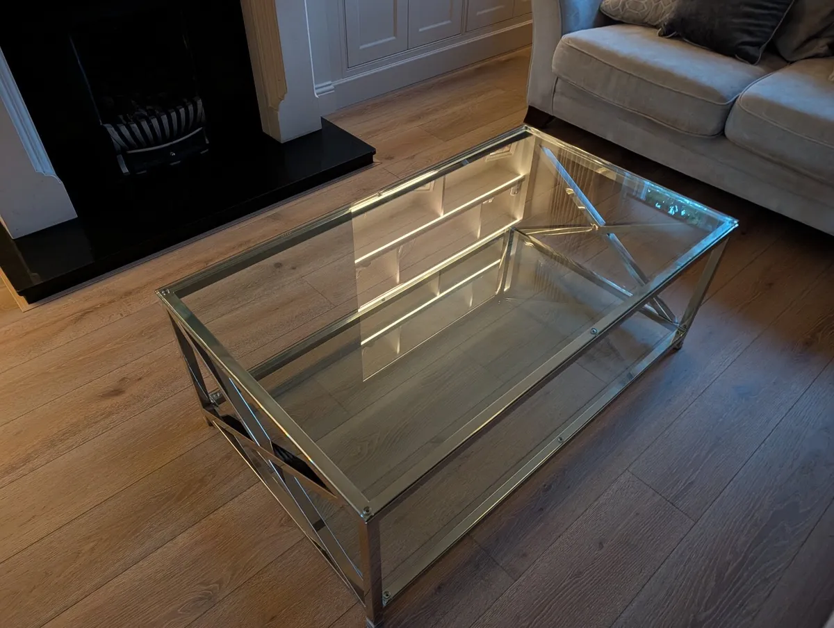 Contemporary Neptune Chrome Coffee Table - Image 2