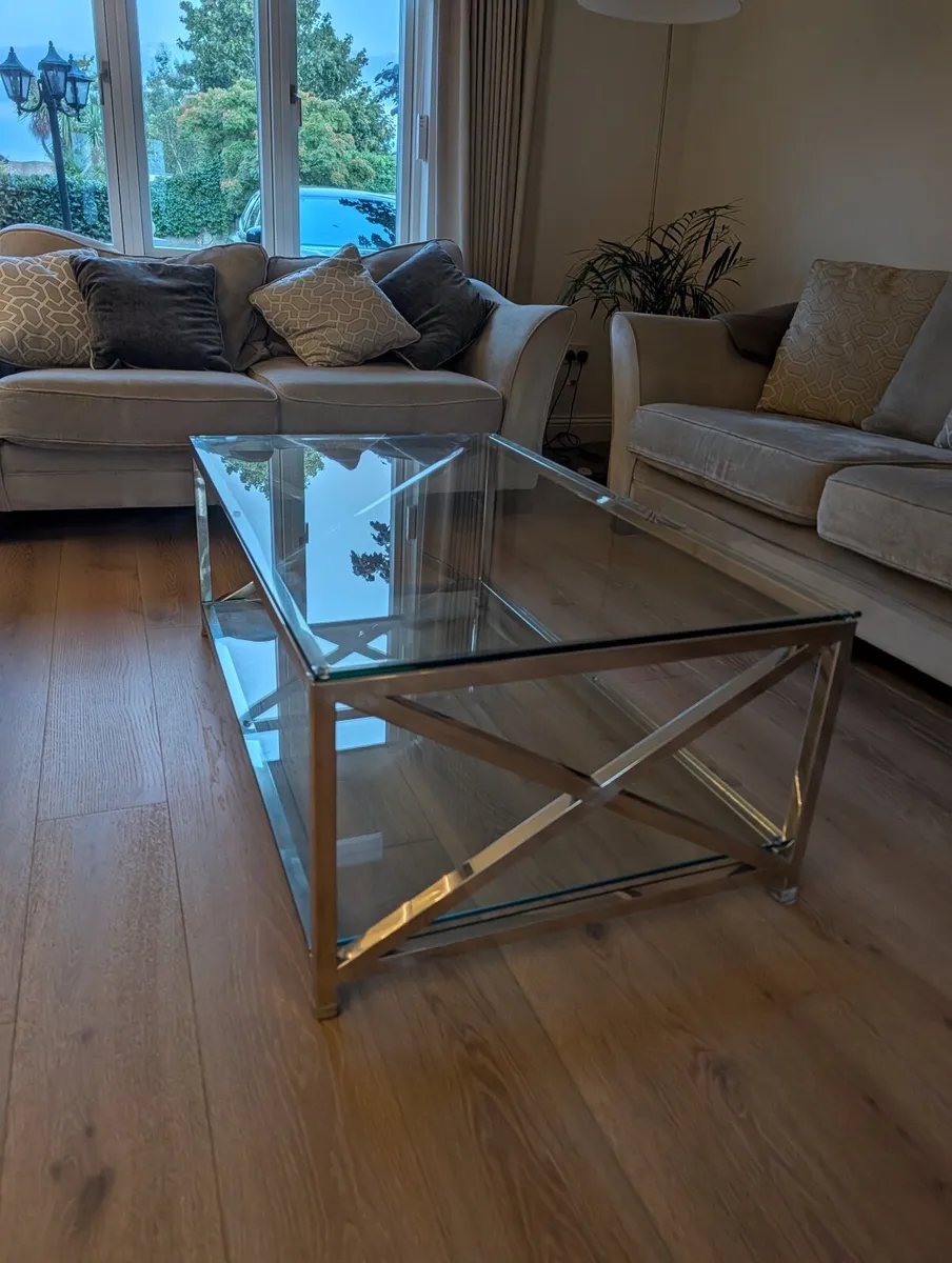 Contemporary Neptune Chrome Coffee Table - Image 3