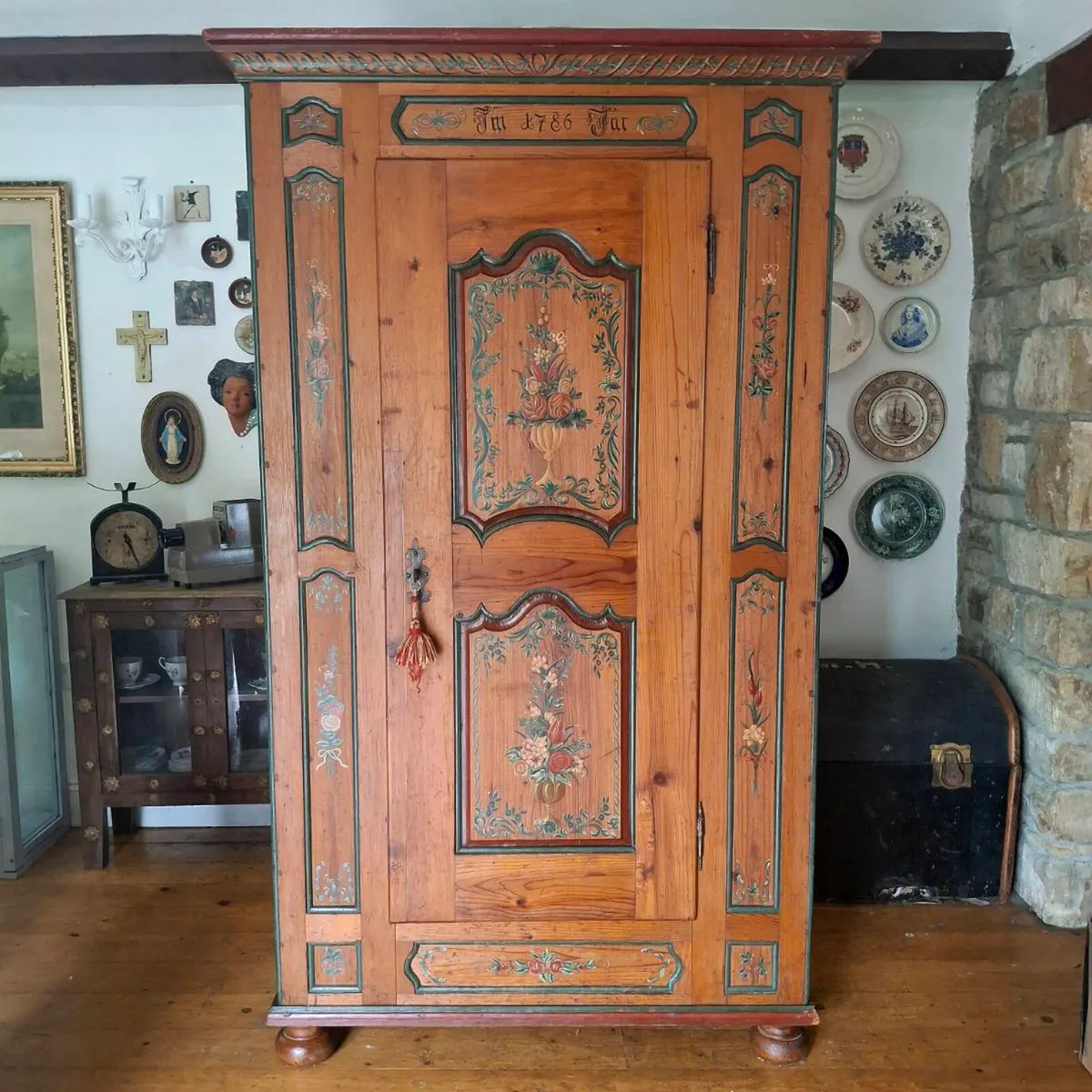 18th Century Folk Art Marraige Wardrobe - Image 1